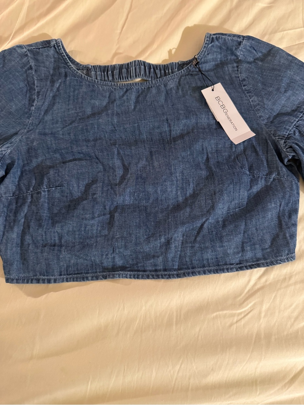 BCBGeneration Indigo Denim Cropped Camisole